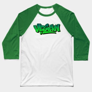 Vegan Graffiti Art Baseball T-Shirt